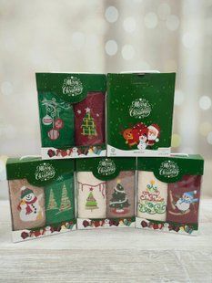 Подарунковий набір новорічних рушників 30х50см Merry Christmas 2шт 10012114 фото