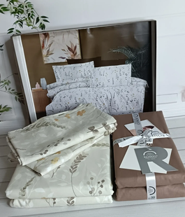 Постільна білизна Romeo Home Poplin Flora kahve розмір євро 60402 фото