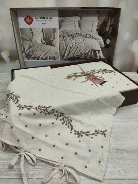 Комплект постільної білизни бавовна/льон Cotton Box євро Pelias 1001141 фото