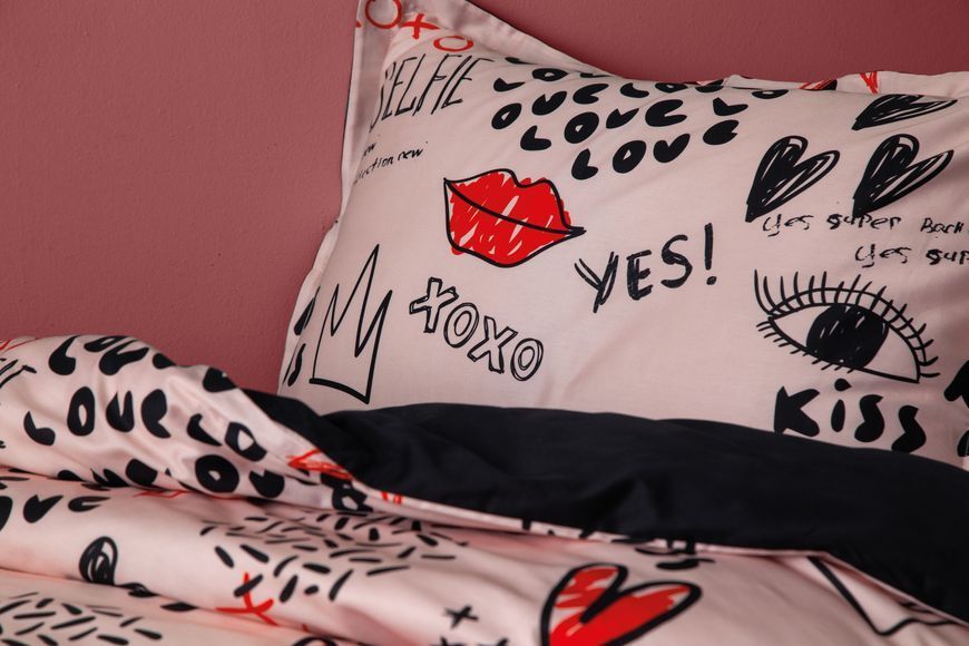 Комплект постільної білизни Issimo Digital Satin Xoxo полуторний 41094-К фото