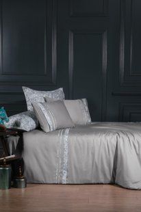 Постільна білизна євро розмір La Romano Silk Satin Florence Ash 40784-К фото