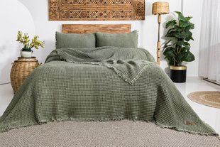 Вафельне покривало з наволочками Saheser Norah 240 х 260 см. Khaki 34414-К фото
