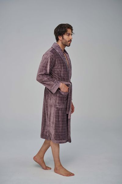 Чоловічий велюровий халат Nusa коричневий L/XL 26680-b фото