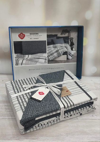 Постільна білизна Cotton Box Modern Will Antrasit ранфорс євро 1002890 фото