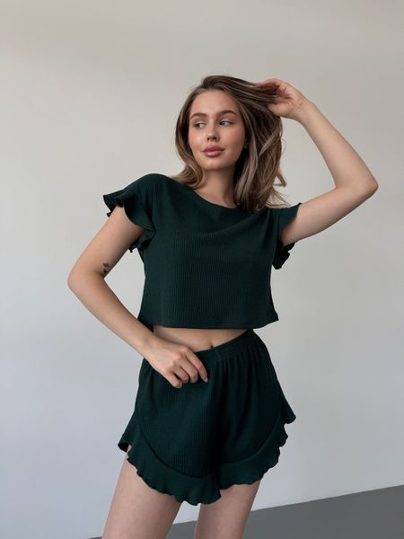 Домашній костюм-піжама Футболка + Шорти зелений S/M 174q фото