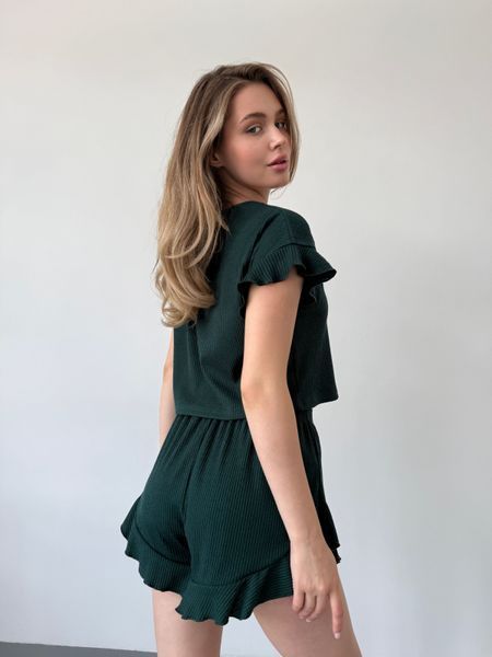 Домашній костюм-піжама Футболка + Шорти зелений S/M 174q фото
