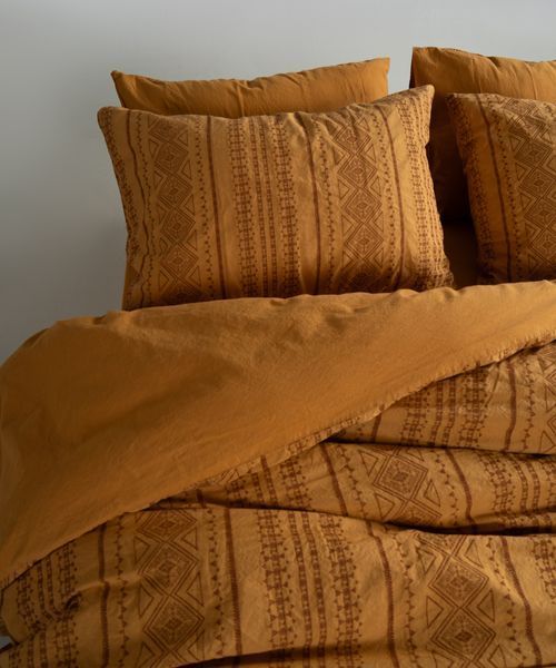 Комплект постільної білизни євро Limasso Coastal Trio Mustard 41070-К фото