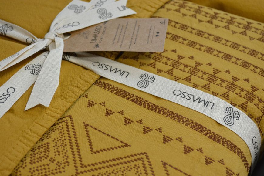 Комплект постільної білизни євро Limasso Coastal Trio Mustard 41070-К фото