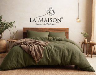 Постельное белье La Maison вареный хлопок размер евро Mariella Green Muse 41149-К фото