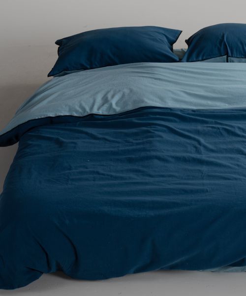 Постільна білизна Limasso Stonewashed Essualte Akdeniz розмір євро Mavisi-Dress Blue 40975-К фото