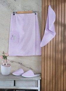 Жіночий набір для сауни Amore Sauna бузковий 37041-К фото