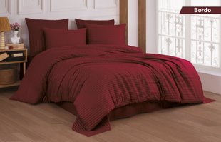 Постільна білизна Cotton Shine Stripe Satin євро Bordo 40041-К фото