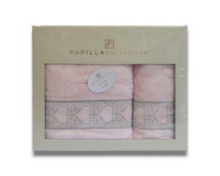 Подарунковий набір бамбукових рушників Pupilla Love Pembe 100% Бавовна 30534-R фото