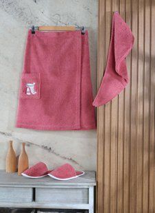 Жіночий набір для сауни Amore Sauna кораловий 37042-К фото
