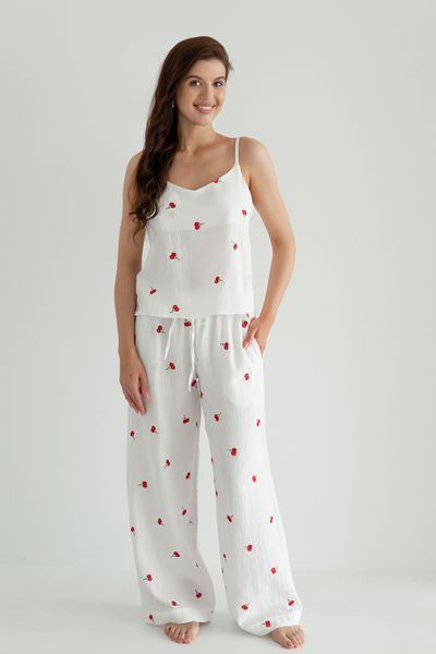 Майка з вишивкою з мусліну Cherry (S) ML0082-38-70 фото