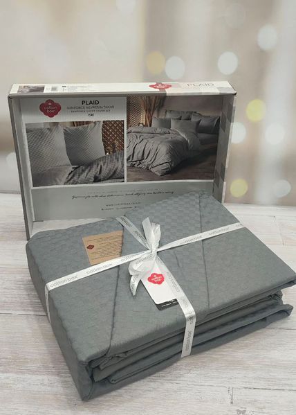 Постільна білизна Cotton Box Plaid Gri ранфорс євро 1002866 фото