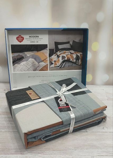 Постільна білизна Cotton Box Modern Giorno Gri ранфорс євро 1002893 фото