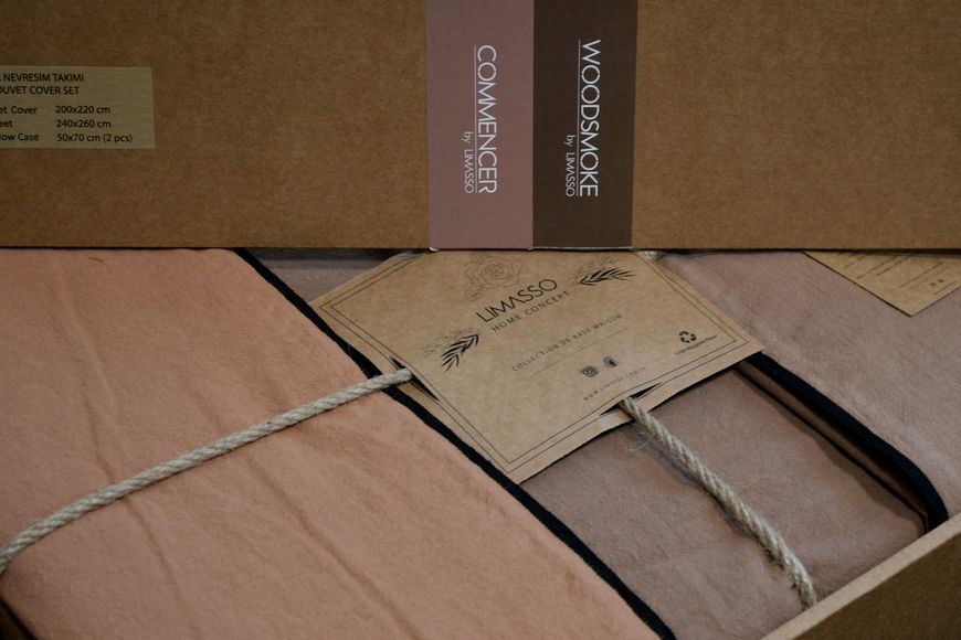 Постельное белье Limasso Stonewashed Essualte размер евро Commencer-Woodsmoke 40971-К фото