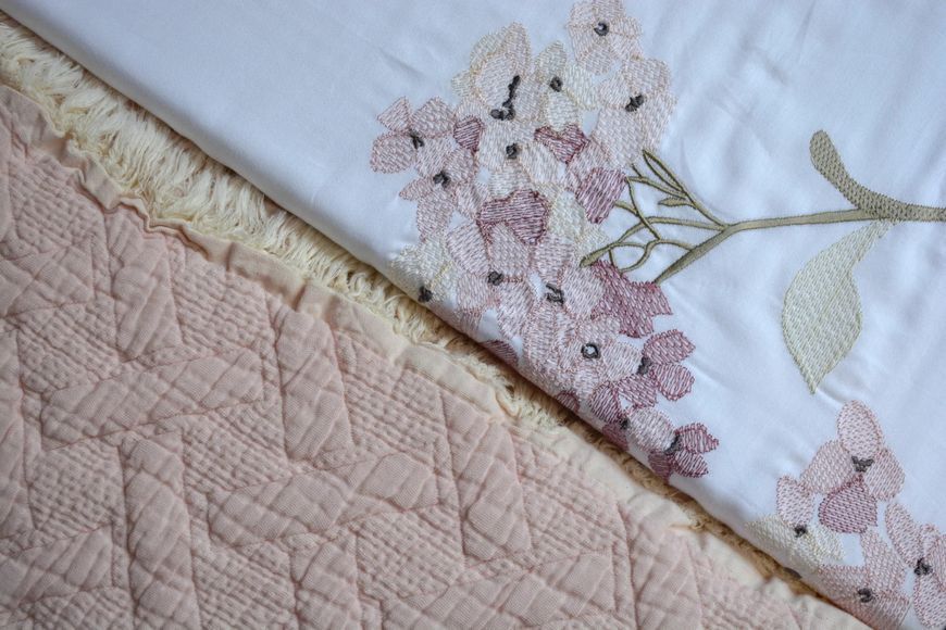 Постільна білизна з покривалом Dantela Satin євро Lavinya Pudra 41467-К фото