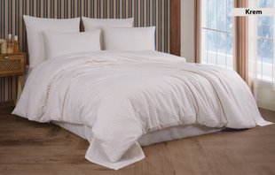 Постільна білизна Cotton Shine Stripe Satin євро Krem 40036-К фото