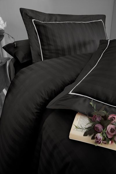 Постельное белье First Choice Deluxe Satin семейный Novel Line Black 21637-К фото