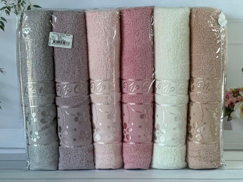 Набір махрових рушників Cestepe MicroCotton Premium Orkide 50х90 см лицеві 6 шт 6189 фото