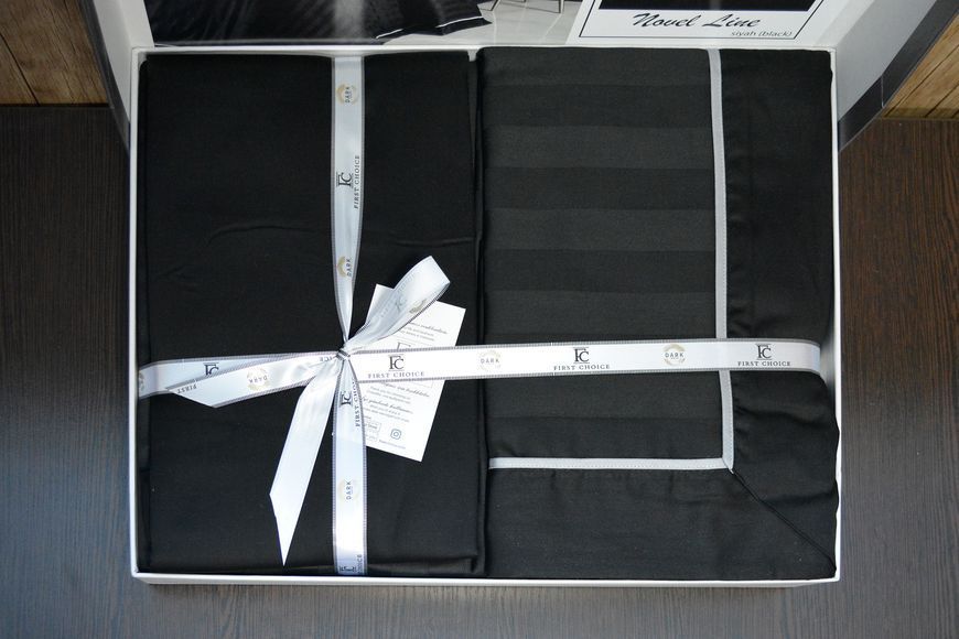 Постельное белье First Choice Deluxe Satin семейный Novel Line Black 21637-К фото