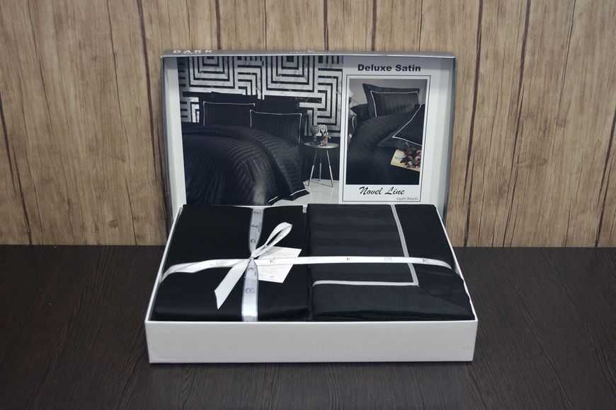 Постельное белье First Choice Deluxe Satin семейный Novel Line Black 21637-К фото