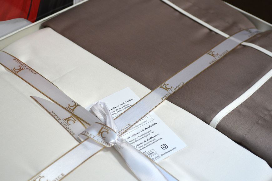 Постільна білизна First Choice Deluxe Satin євро Serenity Mink Cream 21192-К фото