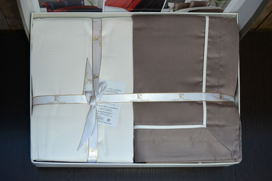 Постільна білизна First Choice Deluxe Satin євро Serenity Mink Cream 21192-К фото
