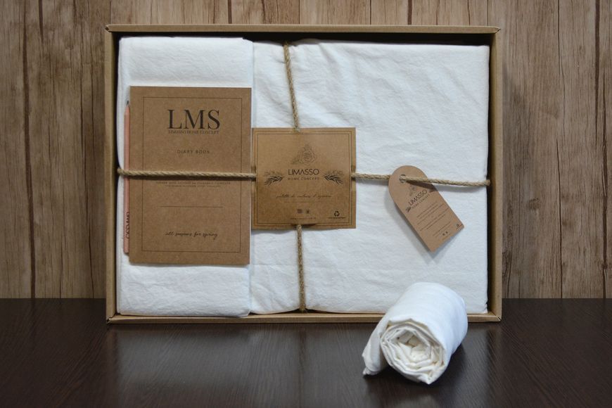 Постільна білизна Limasso Stonewashed Ranforse євро Snow White 21436-К фото