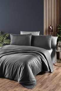 Постільна білизна First Choice Deluxe Satin євро Timeless Antracite 21194-К фото