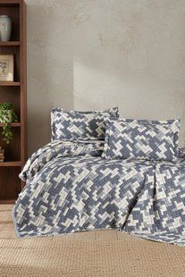 Муслінове покривало з наволочками First Choice Blooming 240 х 260 см Rodya Denim 34402-К фото