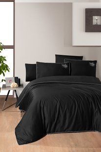 Постільна білизна First Choice Deluxe Satin євро Timeless Black 21195-К фото