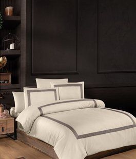 Постільна білизна First Choice Deluxe Satin євро Belezza Cappuccino 15054-К фото