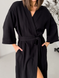 Жіночий халат кімоно довгий COSY Duna із фактурного мусліну, чорний 2XL/3XL M90W фото 6
