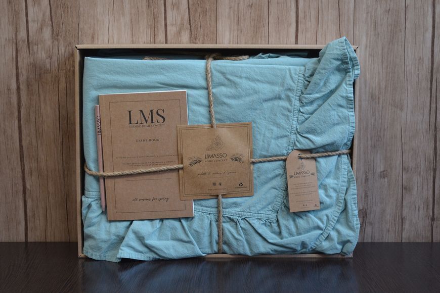 Постільна білизна Limasso Stonewashed Exclusive Ranforse сімейний Mineral Blue 40332-К фото