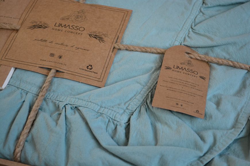 Постільна білизна Limasso Stonewashed Exclusive Ranforse сімейний Mineral Blue 40332-К фото