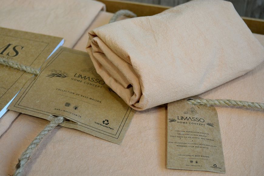 Постільна білизна Limasso Stonewashed Ranforse євро Toast 21438-К фото
