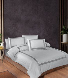 Постільна білизна First Choice Deluxe Satin євро Belezza Grey 15055-К фото