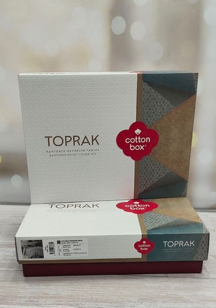Постільна білизна Cotton Box Toprak Timbre Antrasit ранфорс євро 1002898 фото