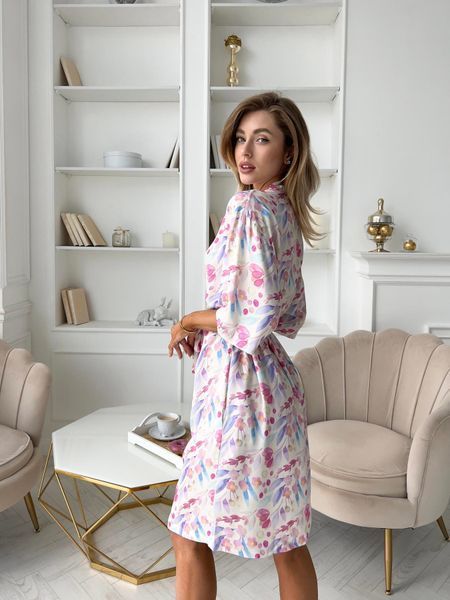 Жіночий халат COSY з полірованого штапелю "Aura", квіти S S31XL фото