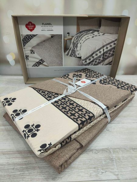 Фланелева постільна білизна Cotton Box Flanel Anita Karamel євро 10056671 фото