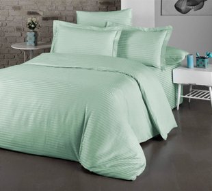 Постільна білизна Cotton Shine Stripe Satin євро Mint 40039-К фото