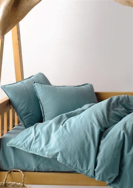 Дитяча постільна білизна Limasso Stonewashed STD Ranforse Baby Mineral Blue 21470-К фото