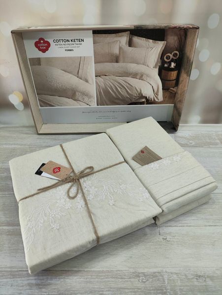 Комплект постільної білизни бавовна/льон Cotton Box євро Forbes 1001142 фото
