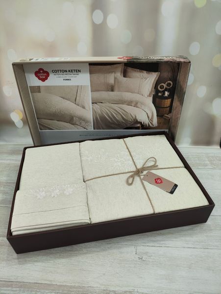 Комплект постільної білизни бавовна/льон Cotton Box євро Forbes 1001142 фото