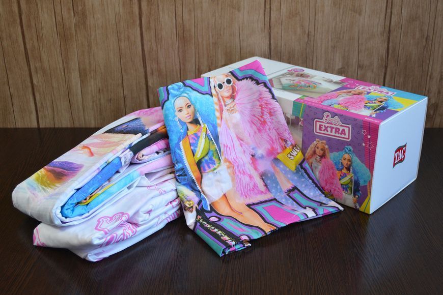 Підліткова постільна білизна TAC Disney полуторний ранфорс Barbie Extra 31325-К фото