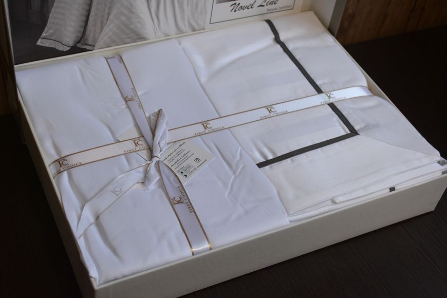 Постільна білизна First Choice Deluxe Satin євро Novel Line White 21185-1-К фото