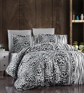 Постільна білизна First Choice Cotton Satin полуторний Leopard Black 40606-К фото